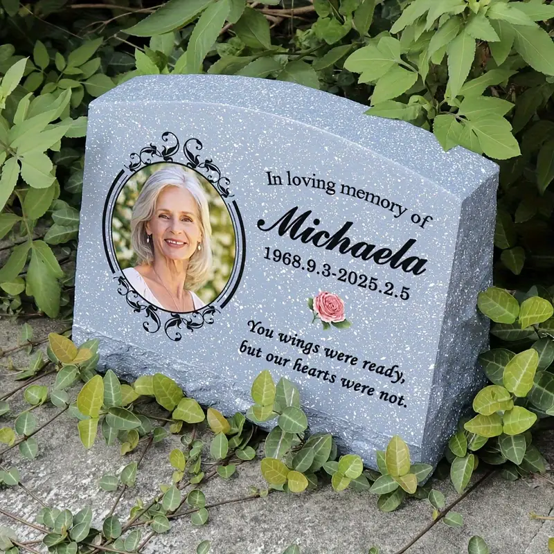 Personalized Human Cemetery Memorial Stones and Plaques for Outdoors, Headstones, Grave Markers, Cemetery Decorations (Photo Center Personalized Human Cemetery Memorial Stones and Plaques for Outdoors, Headstones, Grave Markers, Cemetery Decorations (Photo Center