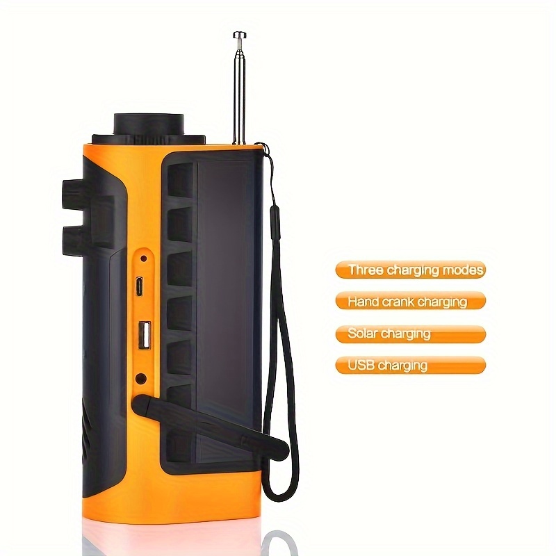 2025 new emergency radio hand cranked solar powered usb charging wb fm af   broadcasting camping power outage and   relief 0