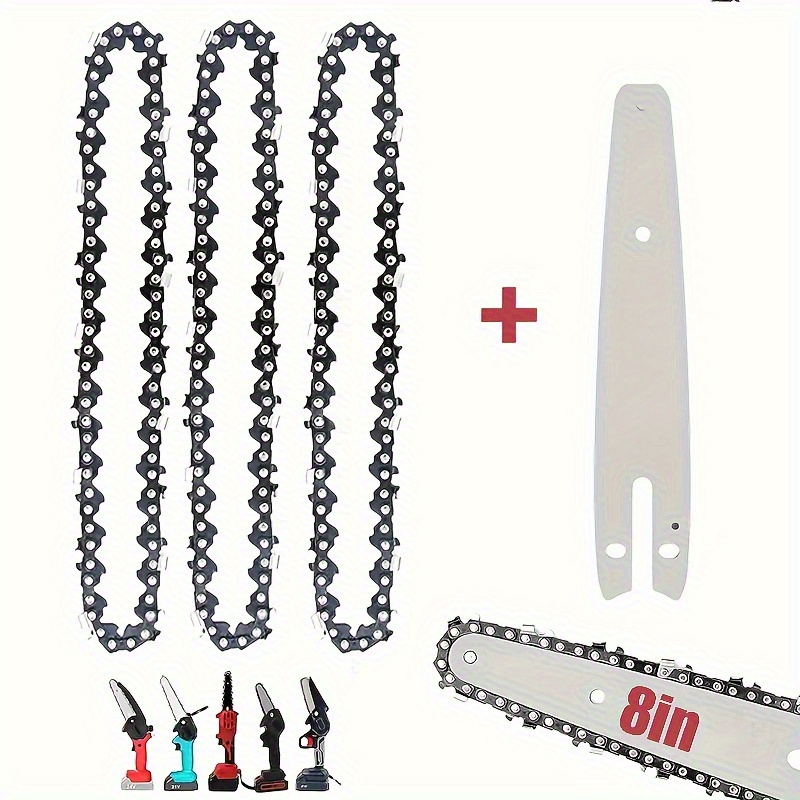 Temu – TEMU 4/6/8 “chainsaw Guide And Chainsaw Chain For Cordless Electric Portable Chainsaws – Ideal For Trimmer Wood And Pvc Pipe Cutting And Compatible