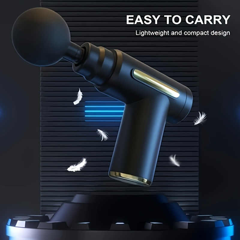 A Portable LCD Massage Gun with Four Attachments, Available in Four Colors, Featuring Six Speed Settings And Four Massage Heads, Ideal for Deep Tissue Massage of The Back, Neck, Legs, And Lower Back, Making It a Perfect Gift for Both Men And Women.