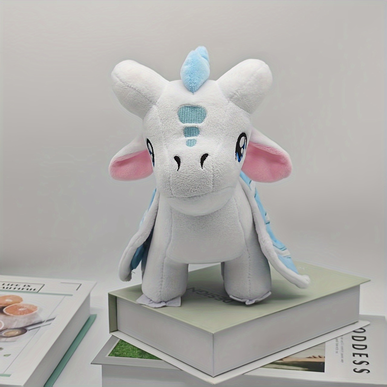 白い大きな目のドラゴンのぬいぐるみ動物人形 - toys & games - temu