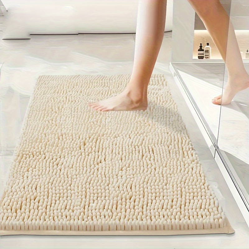 Chenille Badteppich 80 X 50 Cm – Ultraweich, Saugstark & Rutschfest, In Dunkelgrau