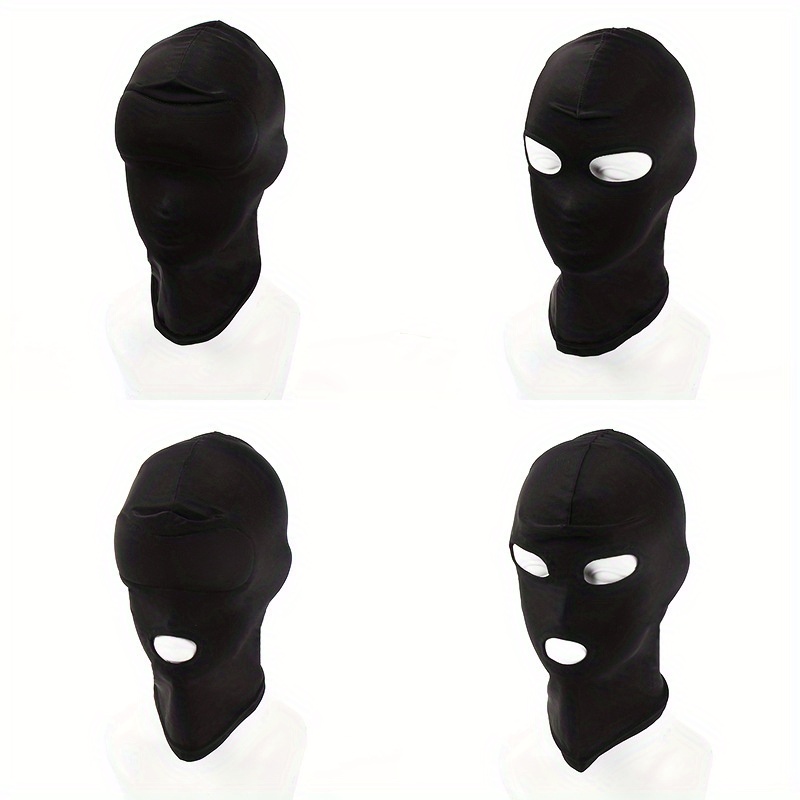 full coverage face mask elastic     opening stretchy fabric headgear for cycling skiing   face coverage hand washable black   ski mask outdoor sports gear
