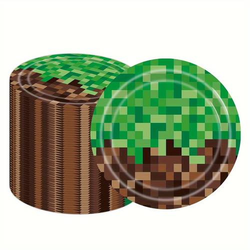 Pixel Geburtstagsfeier Zubehör Pixel Pappteller Videospiel Geburtstag 22,86 cm Teller Pixel Pappteller für Geburtstagsfeier Dekoration für Halloween, Weihnachten Veranstaltung & Party Zubehör Halloween & Weihnachten für Weihnachten, Neujahr, Valentinstag, Party Veranstaltungen