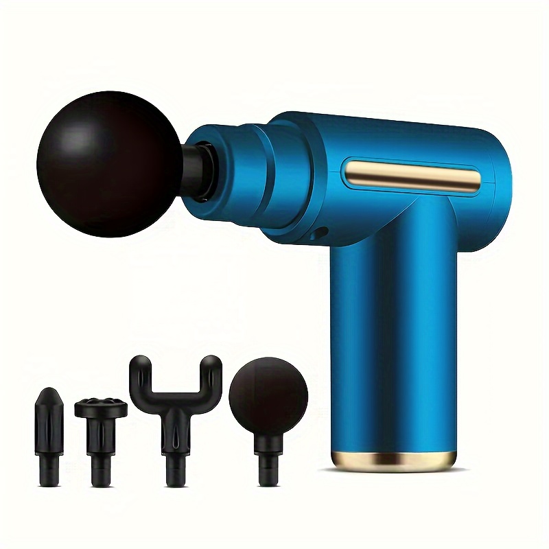 6pcs Set with All Accessories Compact High Torque, Deep Tissue Relaxation - USB Rechargeable, Ergonomic Handle in Stylish Black and Golden Design, Powerful Motor for and Massager