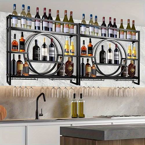 modern wine storage rack wall mounted hanging industrial liquor shelf liquor shelf bar liquor bottle display shelf for or home bar kitchen bar black