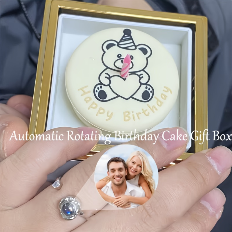 Boîte à Anneau Réversible Ours Gâteau – Pour Bague, Boucles D’oreilles – Rotation Interactive – Cadeau Romantique - 13