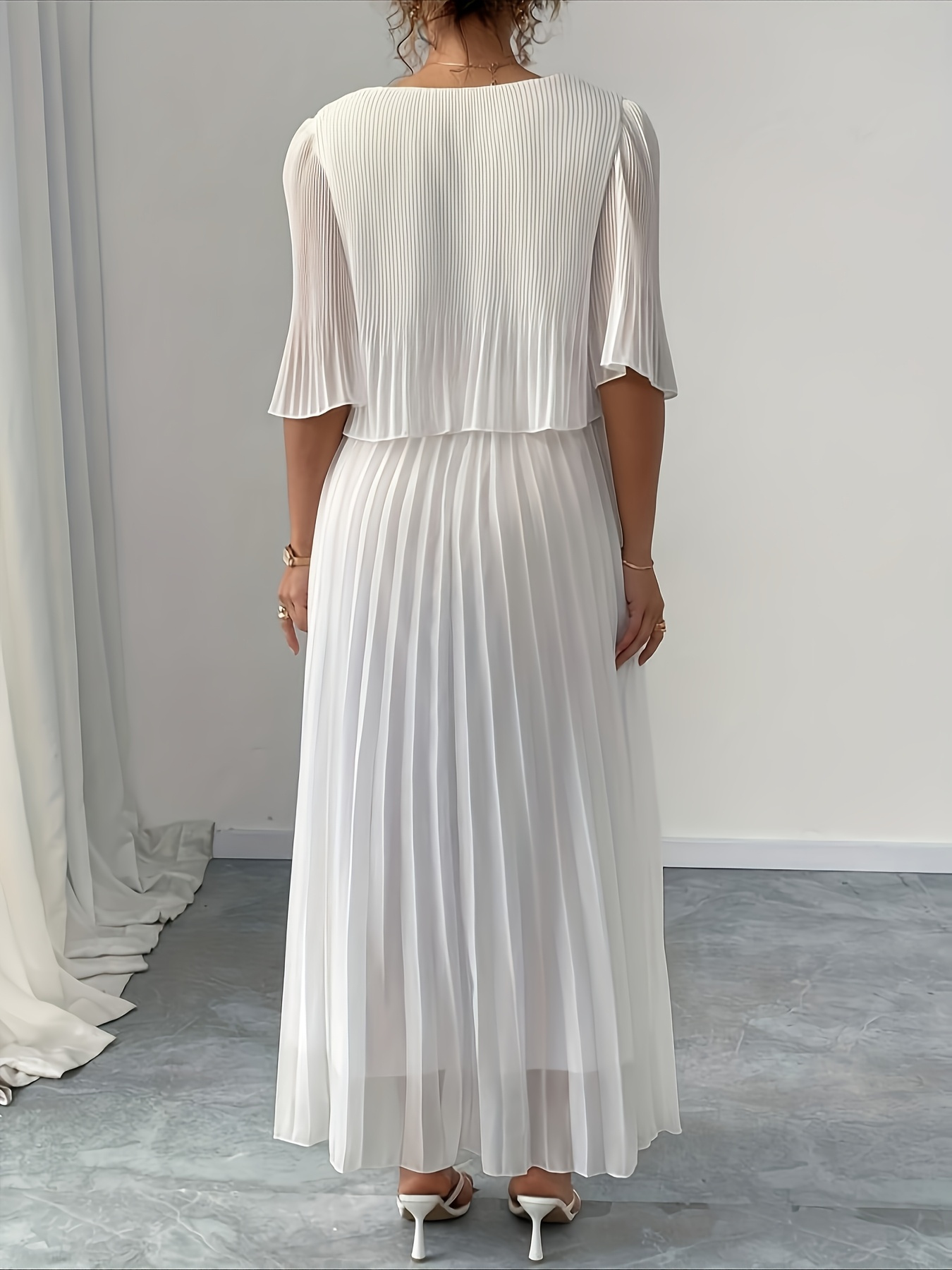 strapless open back dress Beige