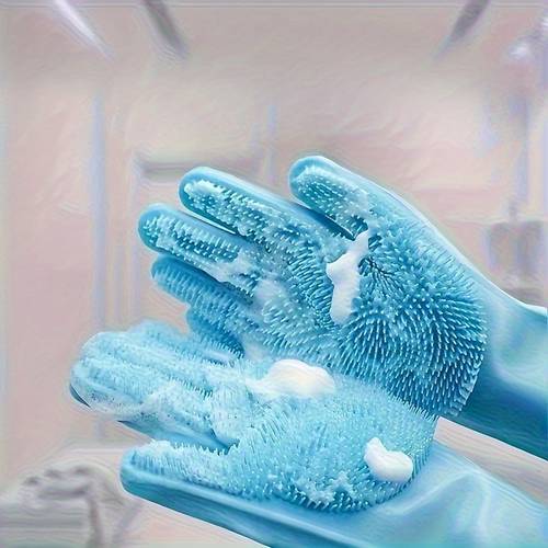 pet bath gloves pet massage brush dog friction bath products gentle dog hair removal and cleaning gloves dense bristle design suitable for all sizes of cats and dogs a must have for pet bathing in