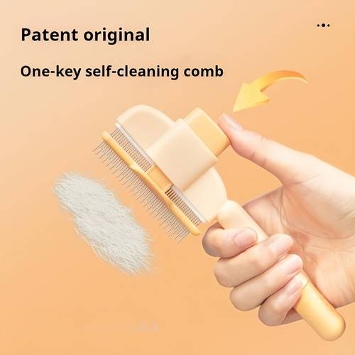 self cleaning pet grooming comb stainless steel dense teeth brush for dogs cats removal knot tearing tool