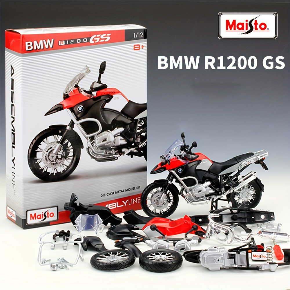Image of Maisto Simulation 1:12 Assembly Alloy R1200gs Motorcycle Model Toy Car Additions Pulling Model Boys' Toy Festival Gift Assembly Toy
