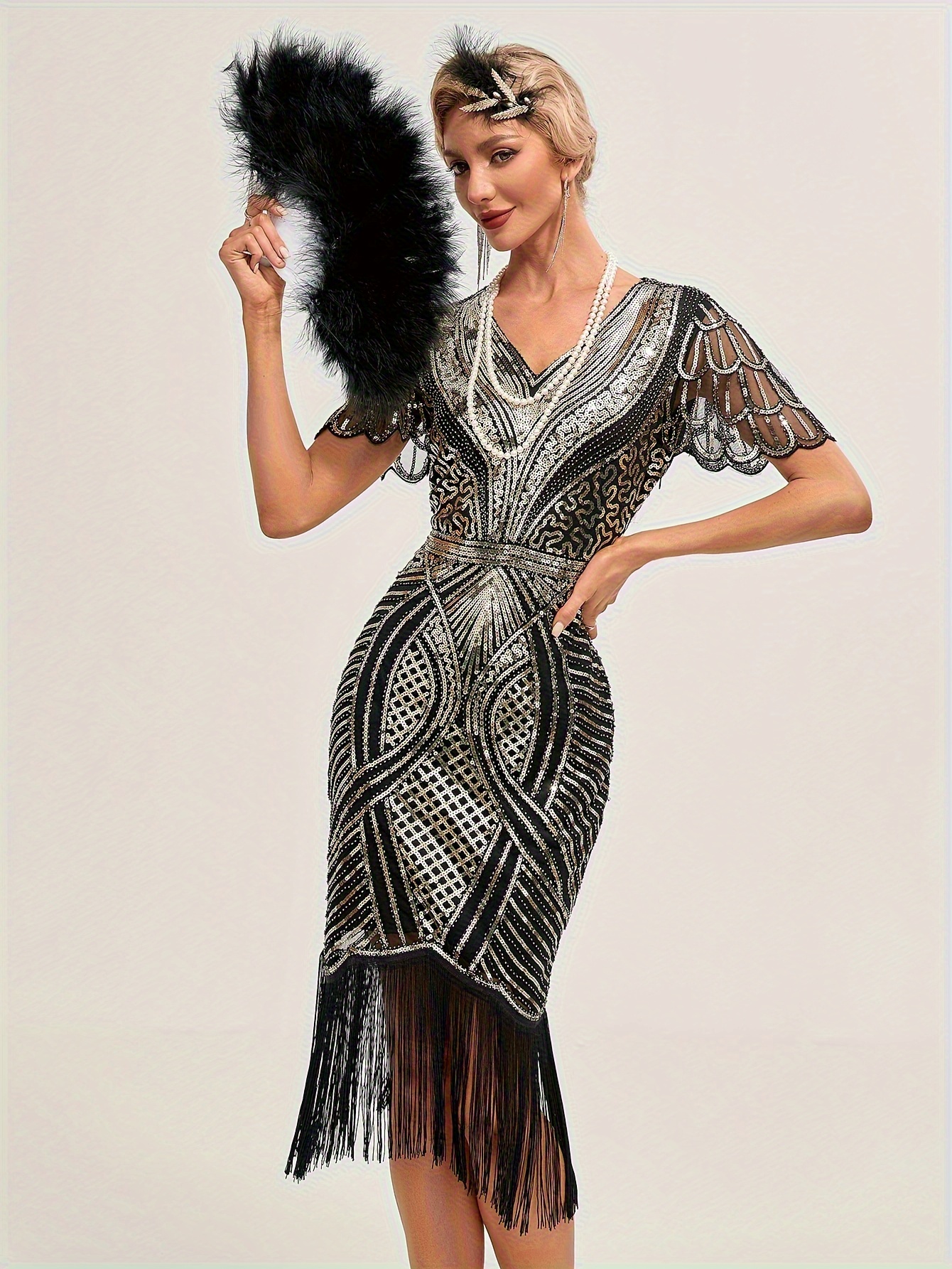 womens 1920s flapper party dress vintage sequin tassel - Temu