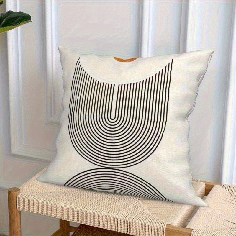 4pcs retro geometric throw pillow covers double sided printed soft plush pillowcases with zipper closure machine washable multiple sizes for living room bedroom sofa decor bedroom accents vintage style durable material decorative pillows   lovers 2d flat Product details 6