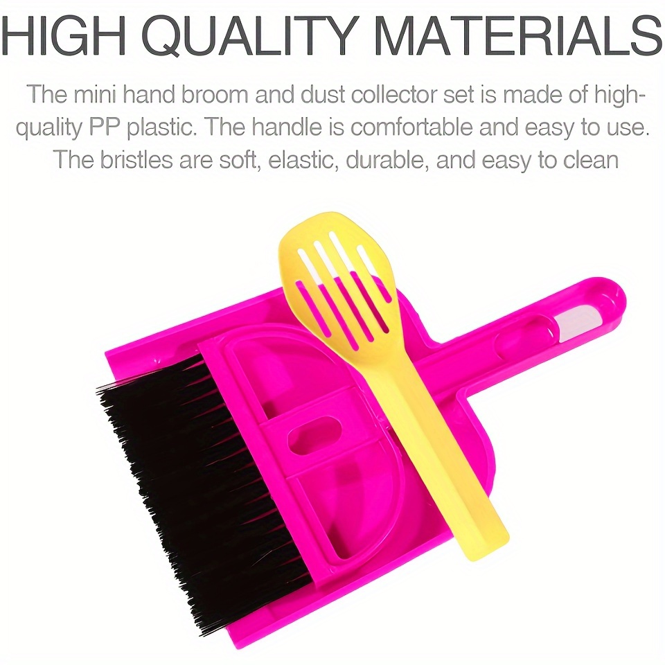 3pcs Mini Hand Broom and Dust Tray Set for Small Pets