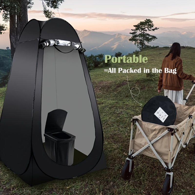 1pc portable camping toilet foldable design built in seat Temu