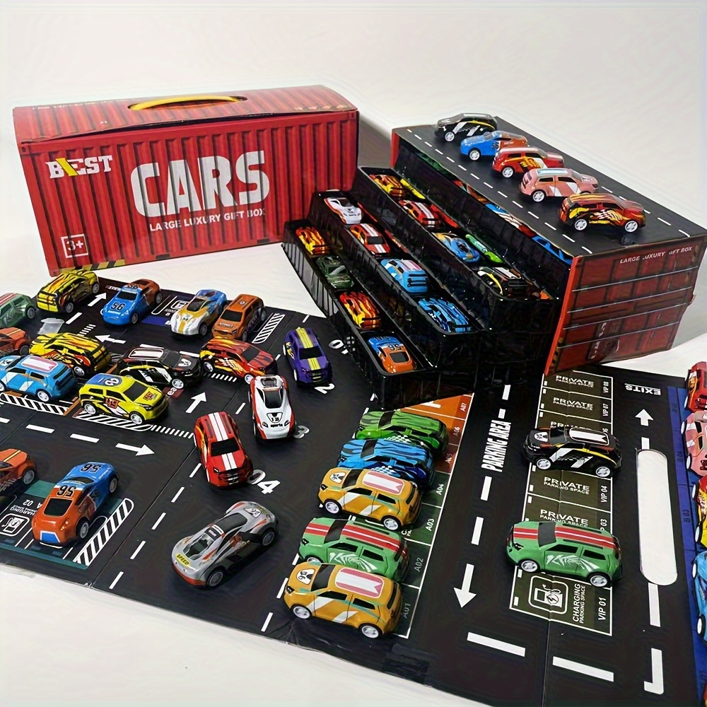 48pcs realistic racing car set collectors gift box w map - Temu