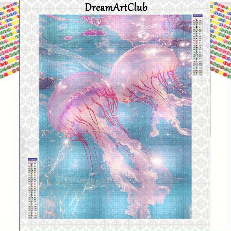 fantasy jellyfish 5d diy diamond painting set 11 81x15 75in - Temu