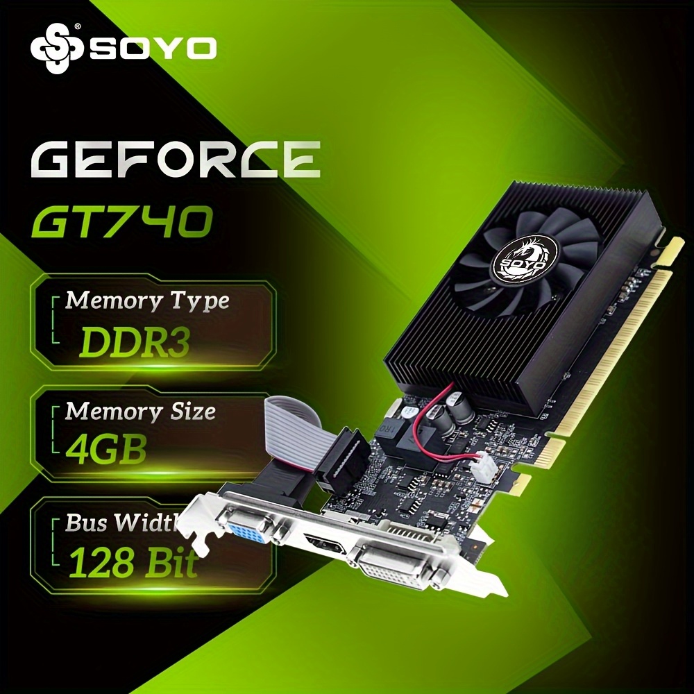     geforce gt740 4gb ddr3 scheda   - larghezza bus 128bit, ventola singola, pcie 3.0 x16, dvi displayport per gaming pz e   ad   prestazione, design elegante, costruzione   qualità gpu gt740