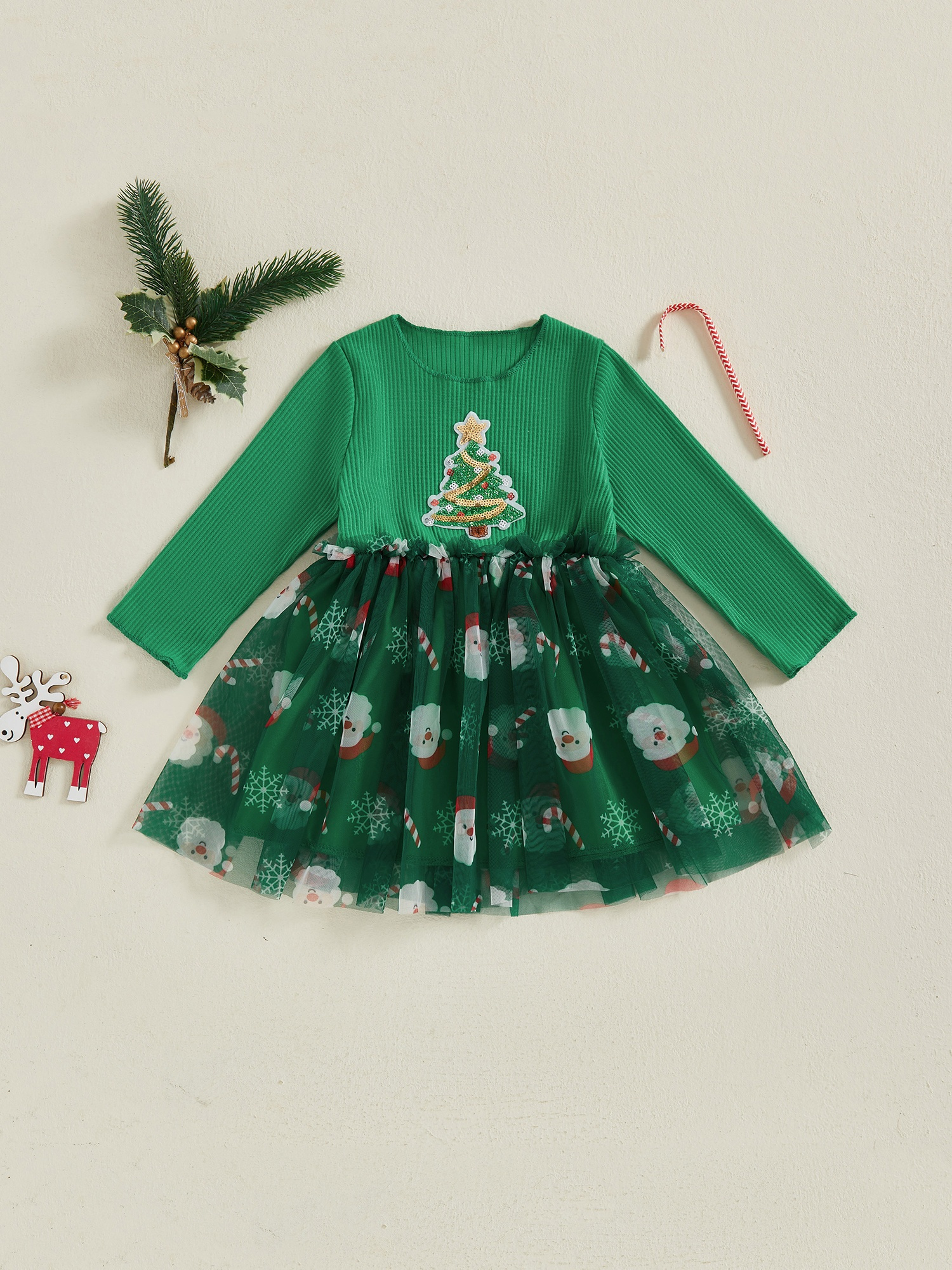 toddler girl sparkling sequin santa claus a line dress tulle - Temu