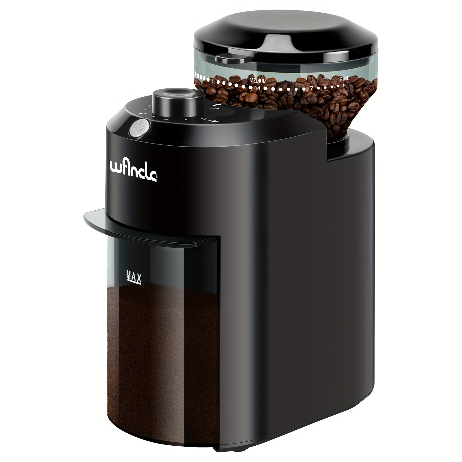 imagen del artículo molinillo de café burr, molinillo eléctrico   para café, molinillo ajustable para   de café con 28 configuraciones precisas de molienda   tazas