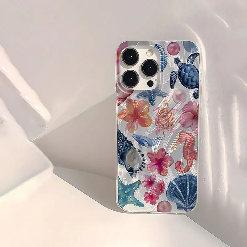 Phone case: 1pc Transparent Case with Bright and Orange * Shell Design, Shiny Shockproof Anti-Slip Soft Phone Cover, Compatible with iPhone Phone case: 1pc Transparent Case with Bright and Orange * Shell Design, Shiny Shockproof Anti-Slip Soft Phone Cover, Compatible with iPhone