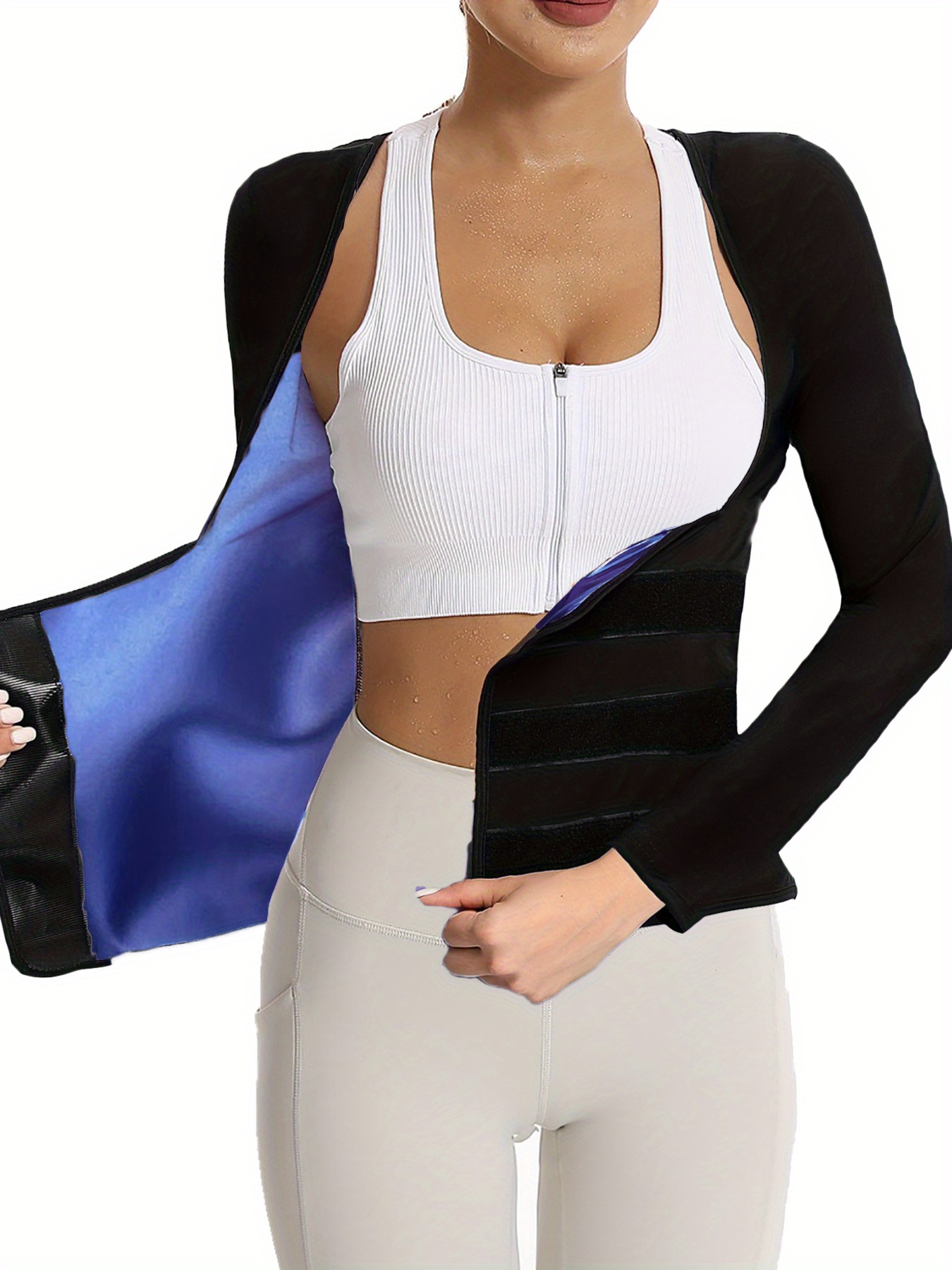 womens sauna suit shirt high waisted waist trainer sweat Temu