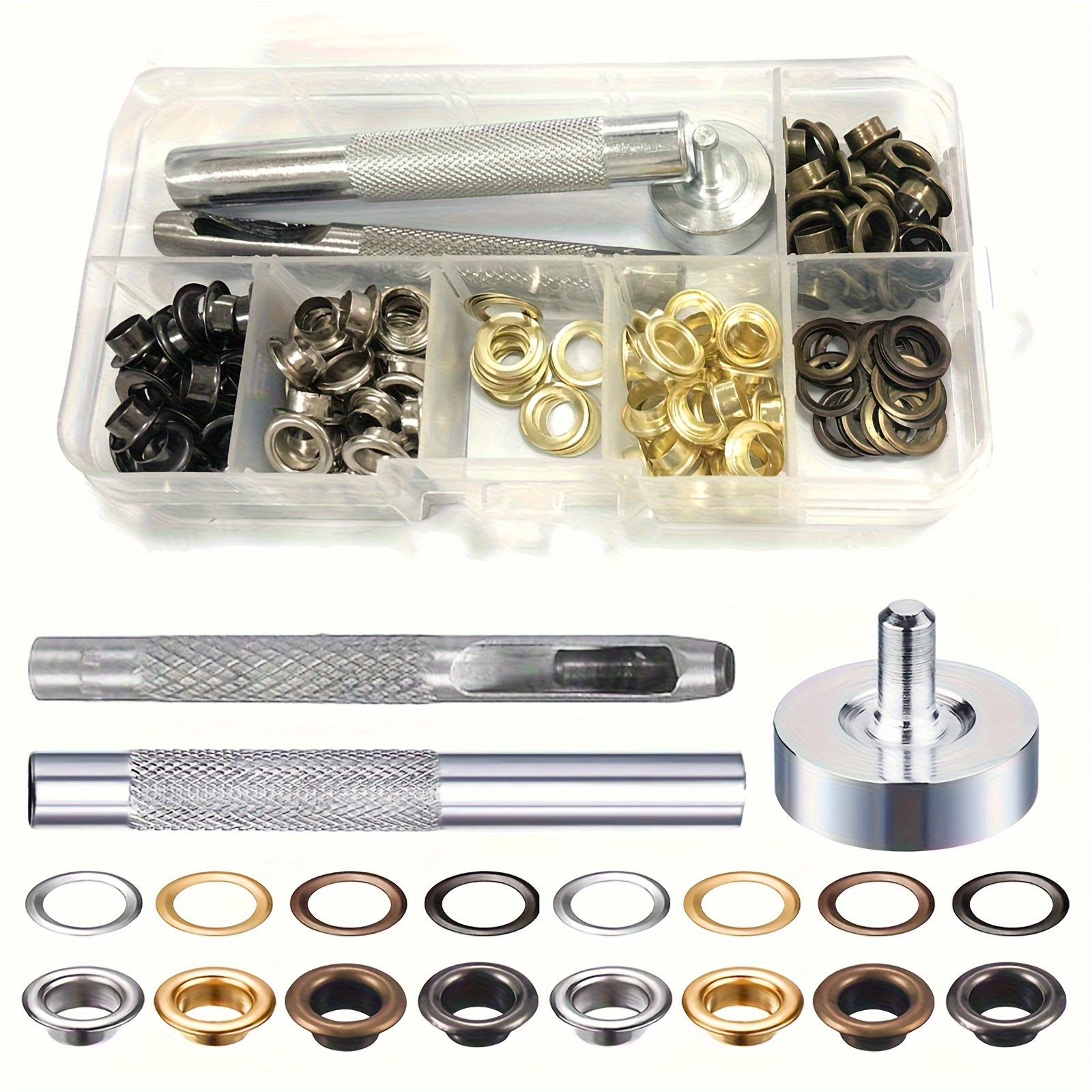 Kit Occhielli In Metallo Per Passacavi, Set Di Occhielli Per Occhielli In Ottone Ferro Da 2 Mm Strumenti Di Impostazione Kit Per Punzonatura Occhielli - Foto 9