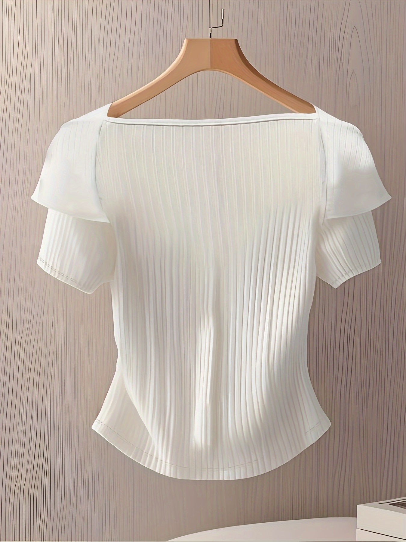 Women's Summer Short Sleeve Top - Elegant Middle Eastern-Inspired Button-Front Design, Lightweight Breathable Fabric, Machine Washable Solid Color Blouse for Casual & Formal Wear, Versatile Clothing, Sophisticated Style, Ribbed Texture, Stylish Women