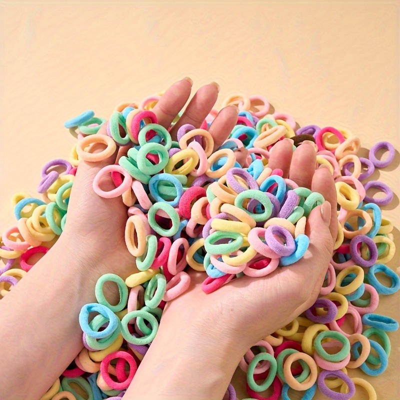 TEMU 600-pack Small Multicolor Mini Hair Ties