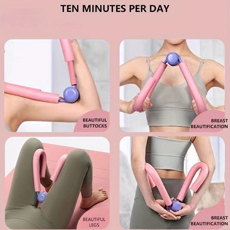 Pelvic Floor Trainer & Leg/Butt Workout Device, Adjustable Non-Muscle Toning Manual Resistance Training Equipment, for Prenatal Fitness Postpartum Recovery, Thigh & Hip Toning, Pink/Blue, No /-Free