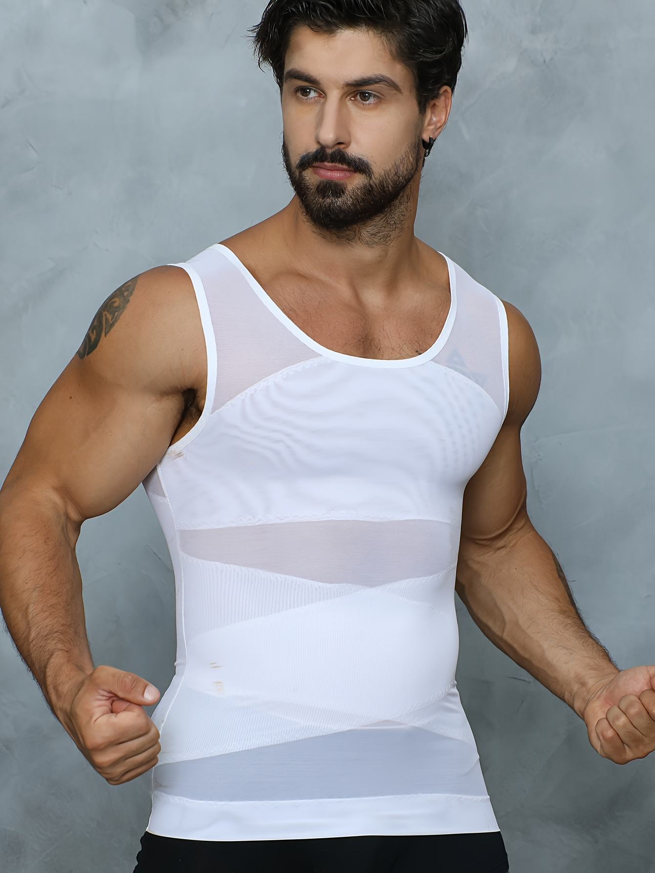 item picture mens abdominal shaping vest ultra thin breathable vest post surgery recovery seamless invisible underwear mens cool workout shaping vest