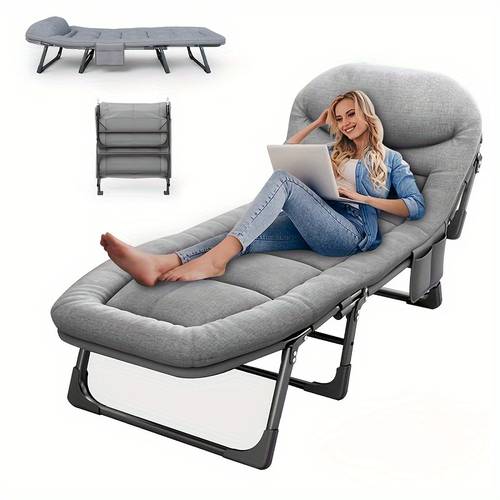 heavy duty folding lounge chair with head support 6 level adjustable recline stainless portable outdoor indoor relaxation for and home use outdoor relaxation chair leisure furniture durable fabric cover outdoor chair cushions