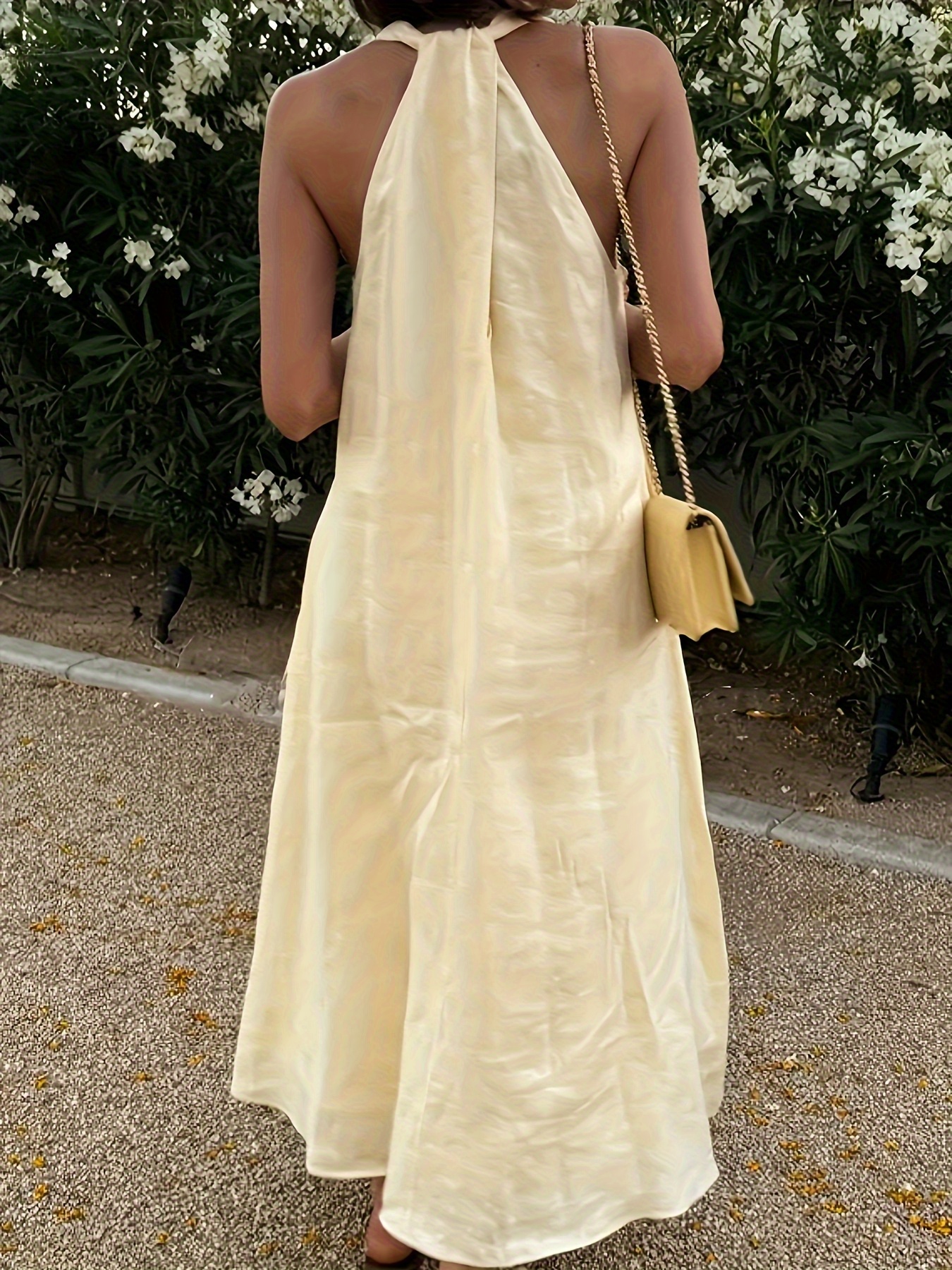 plus size women's sleeveless v neckdress mustard yellow Temu