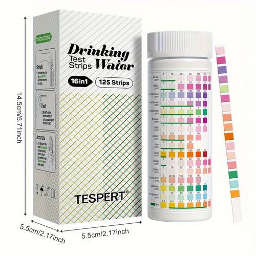 kit per test acqua potabile: 125 16in 1 kit per test acqua potabile, per test acqua con durezza, ph, per mercurio, cloro, acido cianurico