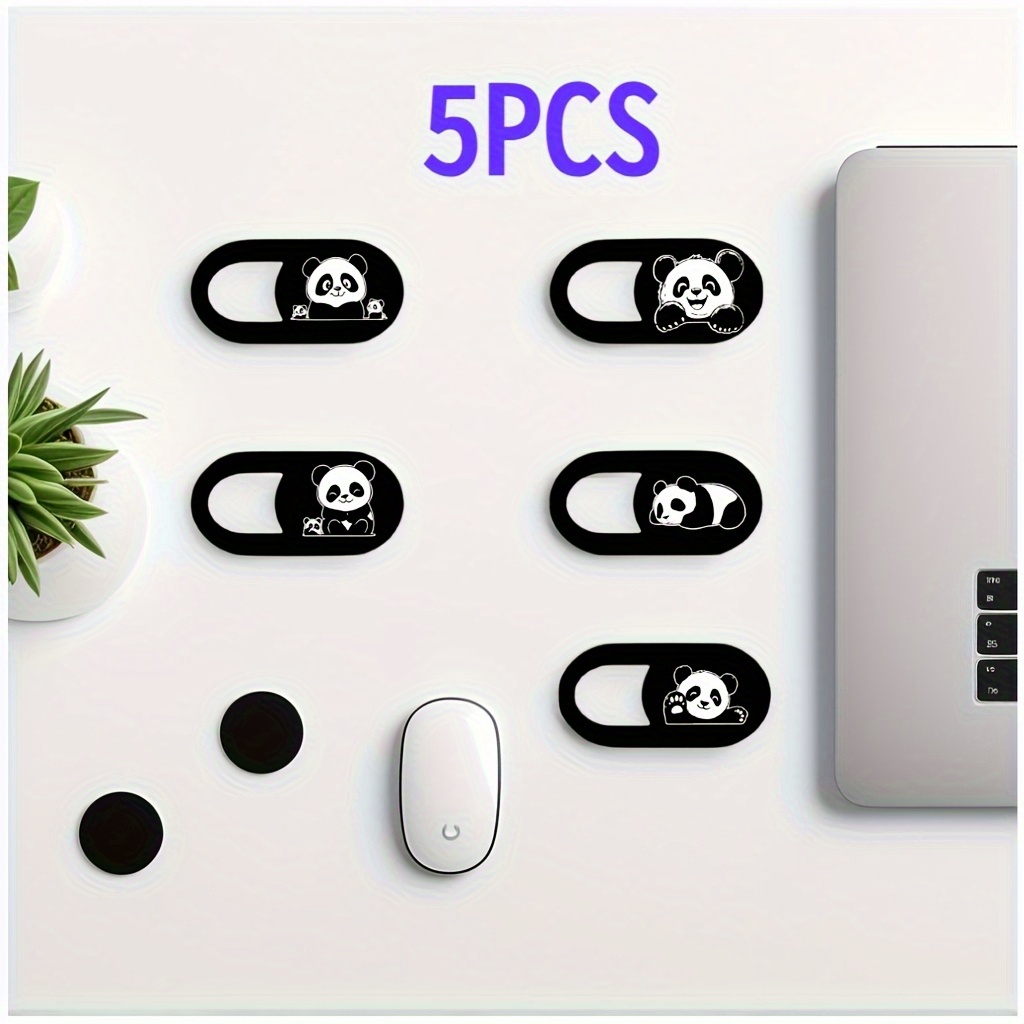 2/3/5pcs Cute Panda Webcam - Ultra-thin Privacy Protector For Laptop/phone/tablet | Abs Adhesive & No Battery Design | Secure, Stylish Gift For Office/home Use