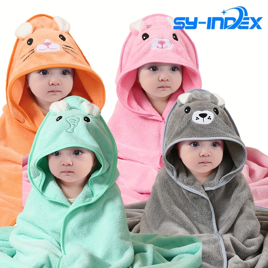 2-Pack Cute Animal Hooded Baby Bath Towels High Absorbency Soft  Polyester cm Bath Blanket, Beach Towel Stroller C