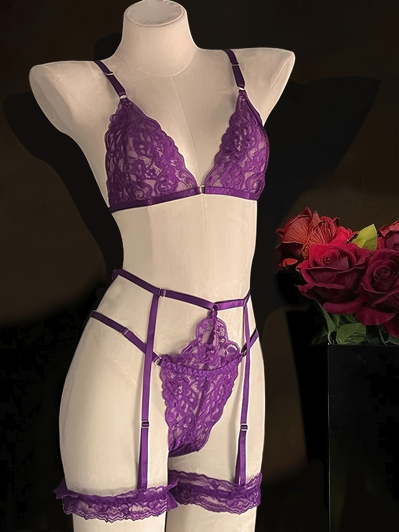 european womens lingerie set contrast lace