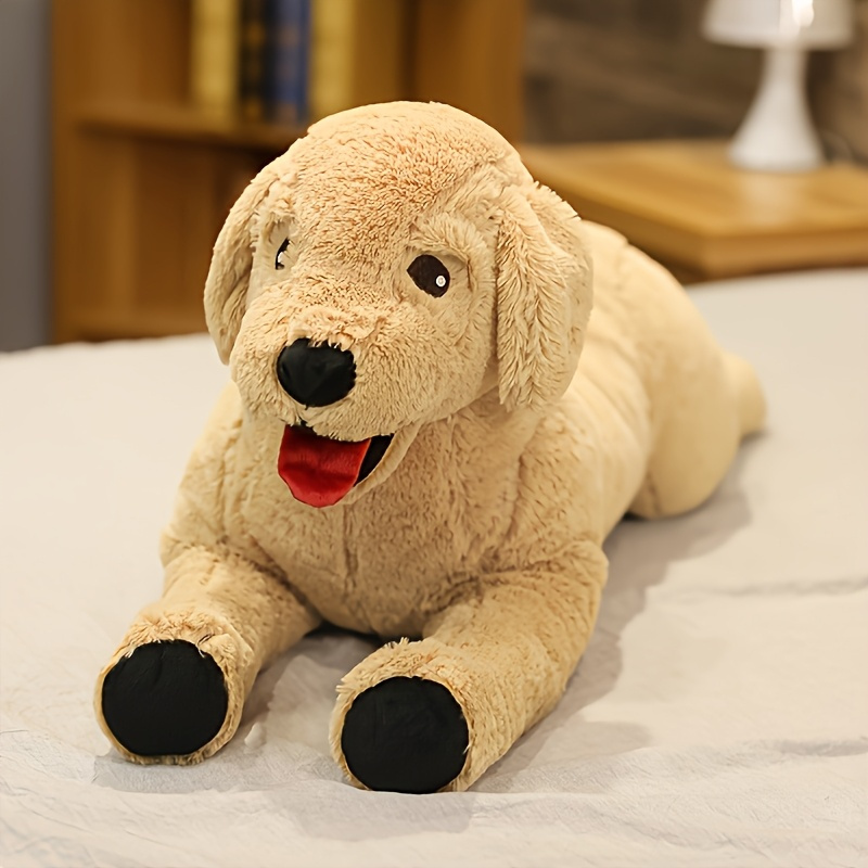 Image of 1pc 75cm/29.52in Giant Labrador Plush Toys Soft Stuffed Animals Dog Plush Toy Large Size Plush Labrador Throw Pillows Perfect Birthday Easter Valentine's Day Present Party Decorations