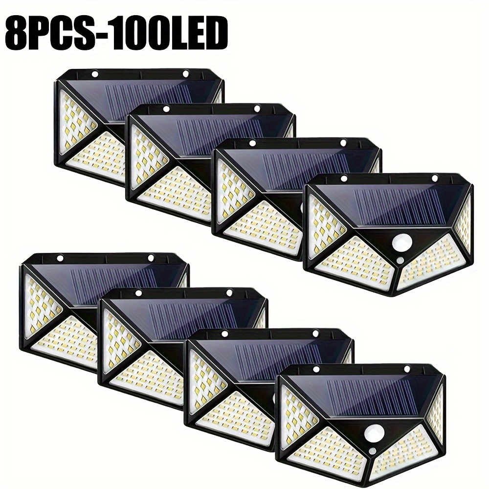 2 6 8 10 12pcs newly   multifunctional   light with motion sensor 1800mah solar battery 7  led solar wall lights 270 outdoor wall lighting 3   2000llm four sided lighting suitable for gardens  