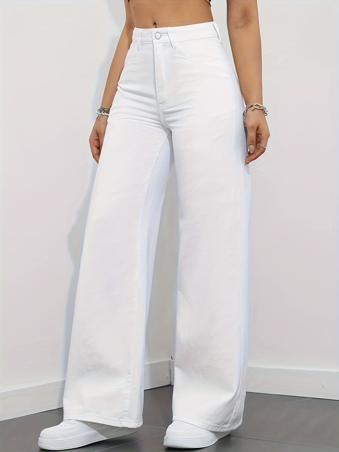 white wide leg pants sold on Temu Canada