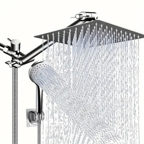 shower head high pressure shower head handheld shower combo with 11 inch extension arm 9 settings adjustable anti leak shower head with holder hose height angle adjustable