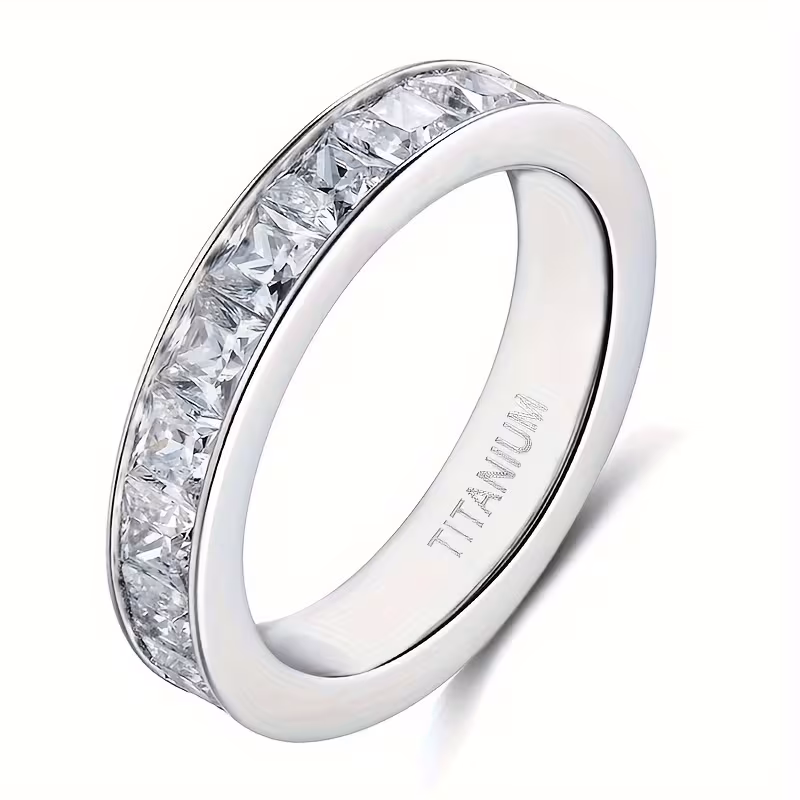 1pc classic 2mm wide ring with synthetic cubic synthetic zirconia stones unisex engasynthetic gemstoneent wedding band for men women durable everyday jewelry gift for anniversary wedding ring accessory polished Product details 1