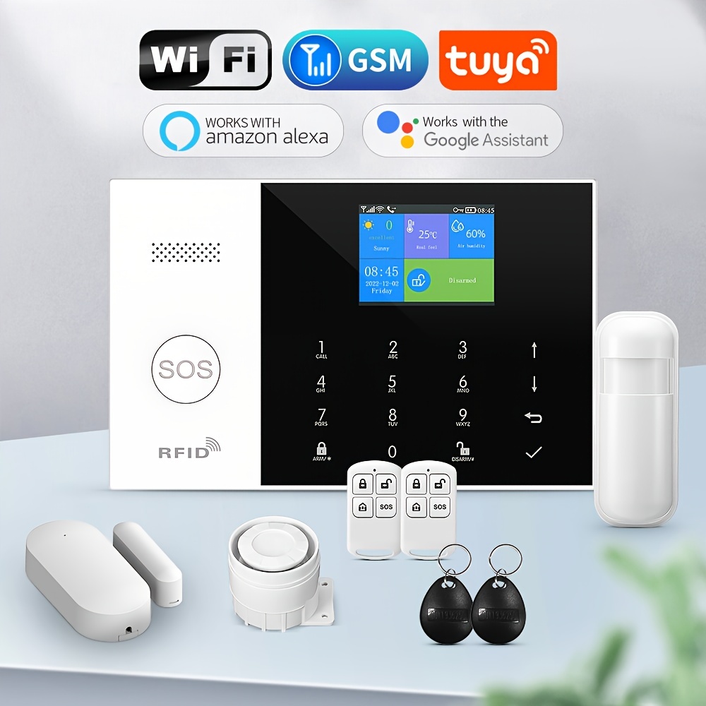 TUYA Smart Life APP WIFI&GSM Wireless Home Security Burglar Alarm