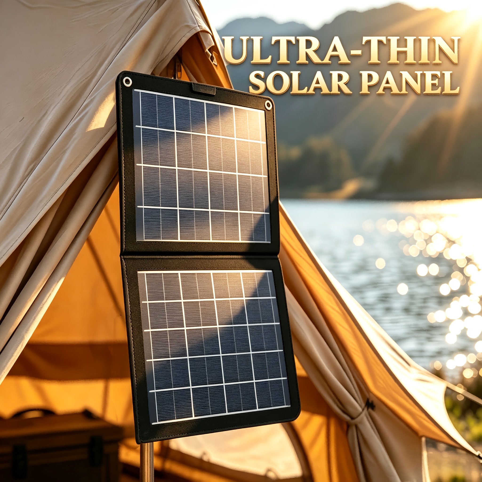 TEMU 30w Foldable Solar Panel Charger Kit, Portable Solar Power Generator And Solar Usb Charger, Compatible With Phones, Flashlights, Laptops, Power