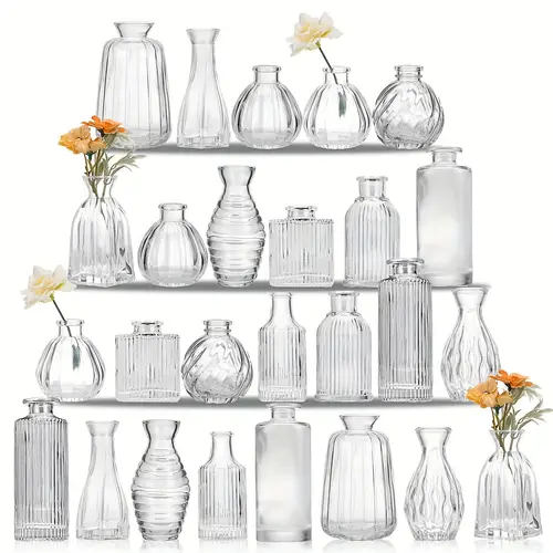 24 64 glass bud vase set small vases for flowers clear bud vases for centerpieces valentines day decoration for rustic wedding decorations vintage look home table decor for mothers decorations