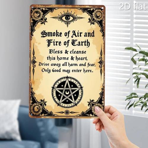 2d flat iron f 1pc magical mystical symbol iron f metal hanging plaque 8x12 inch indoor outdoor decor suitable for home office gothic decoration