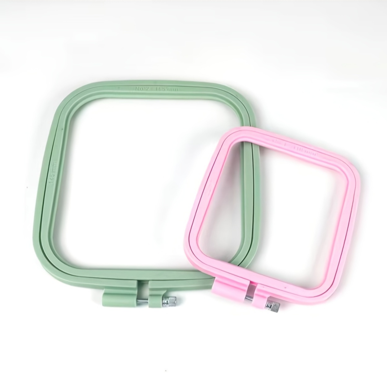 4pcs Macaron Colour Embroidery Hoops, Multi-Size Square Frames