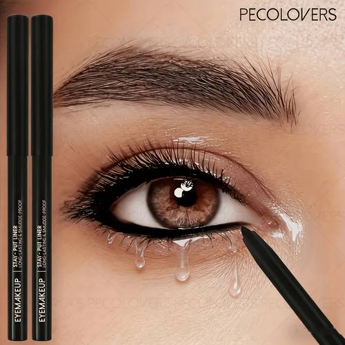 set of 2 waterproof black gel eyeliners resistant to smudging soft and smooth application matte end drying suitable for beginners long lasting perfect gift for valentines day