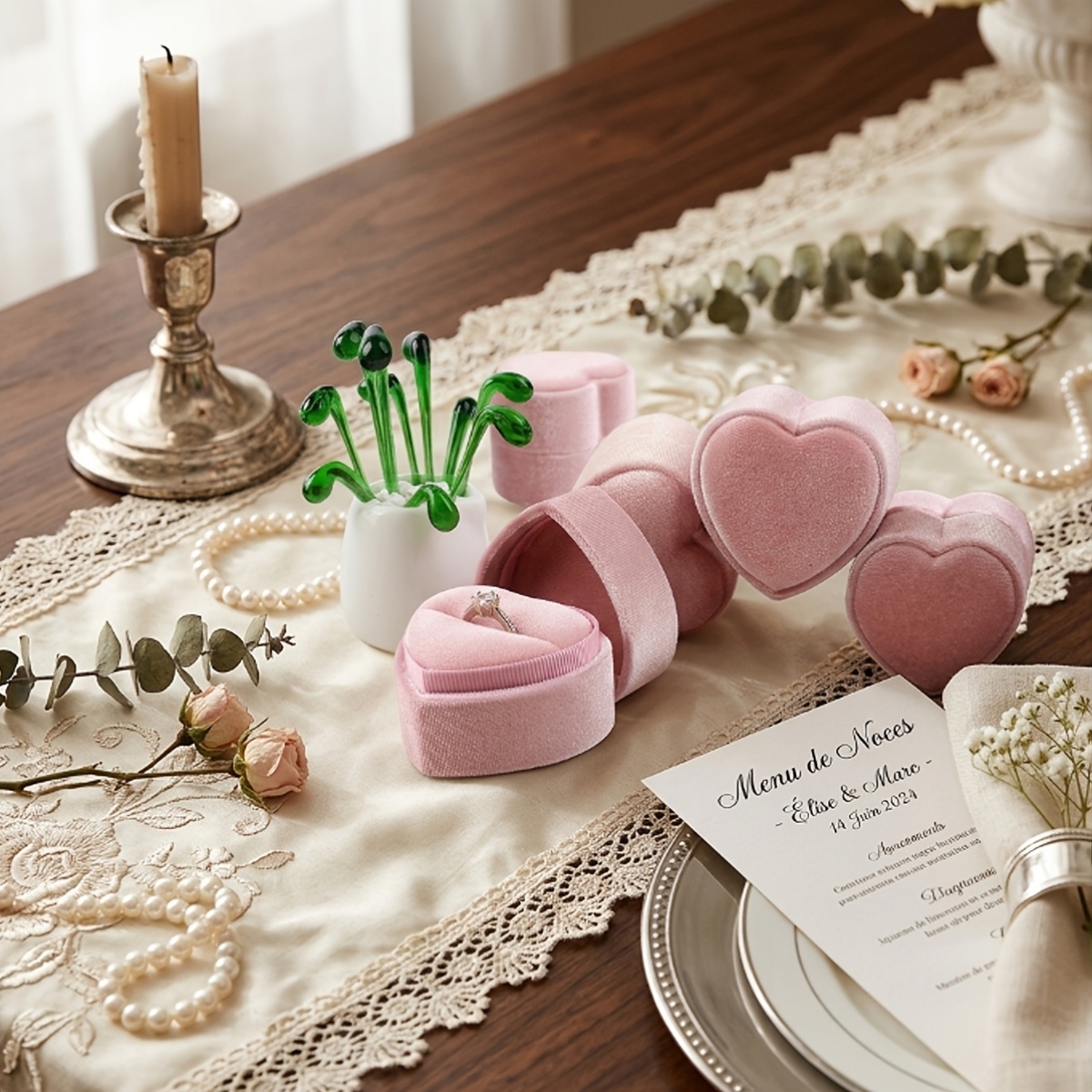 Heart-Shaped Jewelry Box for Ring Storage