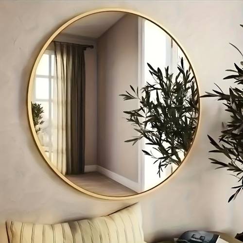 item picture a round wall mounted mirror for the bathroom a makeup mirror round bathroom mirror with a stainless suitable for bedroom and bathroom decor luxury glass mirror for home wall hanging stainless steel wall mirror